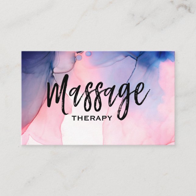 ** Massage Therapist ~ Massage Therapy Watercolor Business Card (Front)
