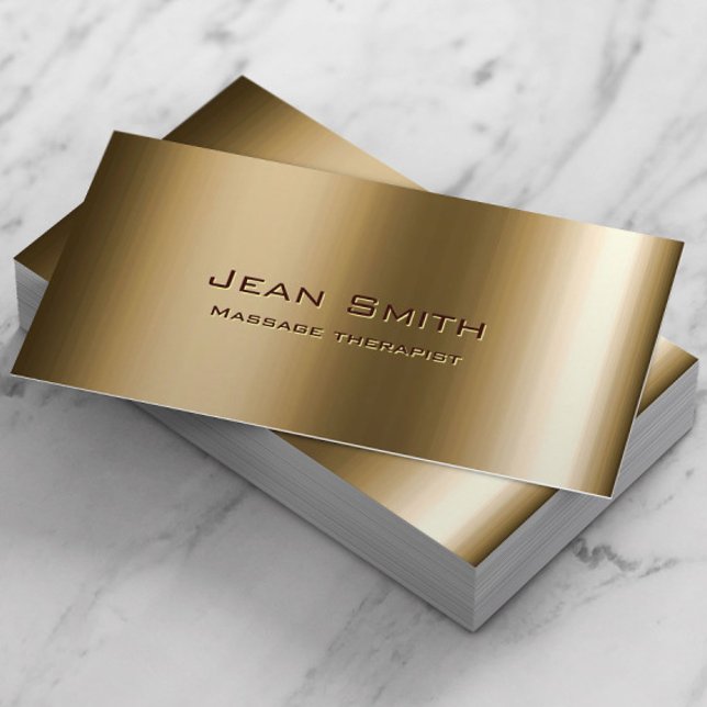 Massage Therapist Metal Bronze Business Card (Creator Uploaded)