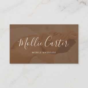 Massage Therapist Mobile Masseuse Calm Brown  Business Card