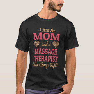 Massage Therapist Mum Leopard Print Hearts Cute Gi T-Shirt