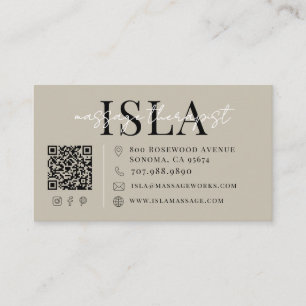 Massage Therapist Neutral Business Card