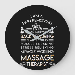 Massage Therapist Pain Removing Health Large Clock