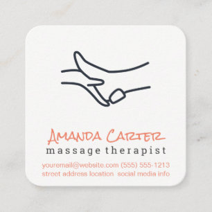 Massage Therapist   Physical Therapist Square Business Card