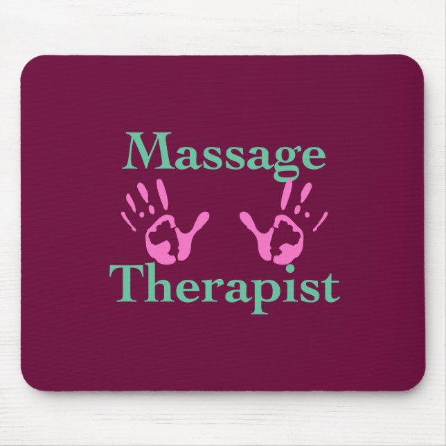 Massage Therapist: Pink Hand Prints Mouse Pad (Front)