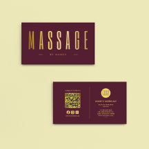 Massage Therapist QR Code Logo Burgundy & Gold   