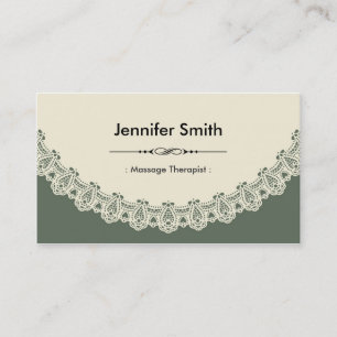 Massage Therapist - Retro Chic Lace Business Card