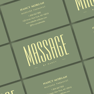 Massage Therapist Sage Green  Business Card