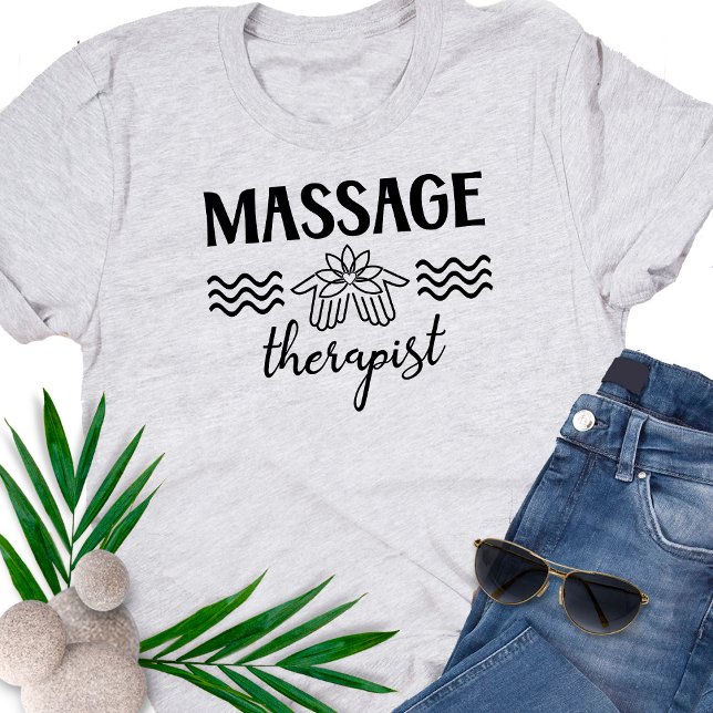 Massage Therapist Salon Clinic Lotus Hands T-Shirt (Creator Uploaded)