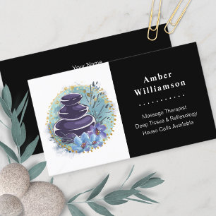 Massage Therapist Salon Spa Stylist Zen Stones Business Card