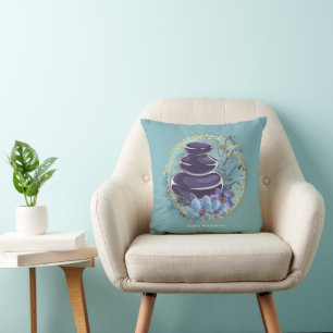 Massage Therapist Salon Spa Stylist Zen Stones Cushion