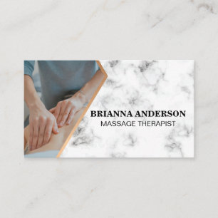 Massage Therapist Session Marble Cut Out Business Card