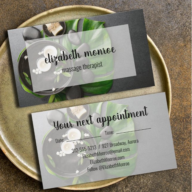 Massage Therapist Spa Appointment Card (Creator Uploaded)