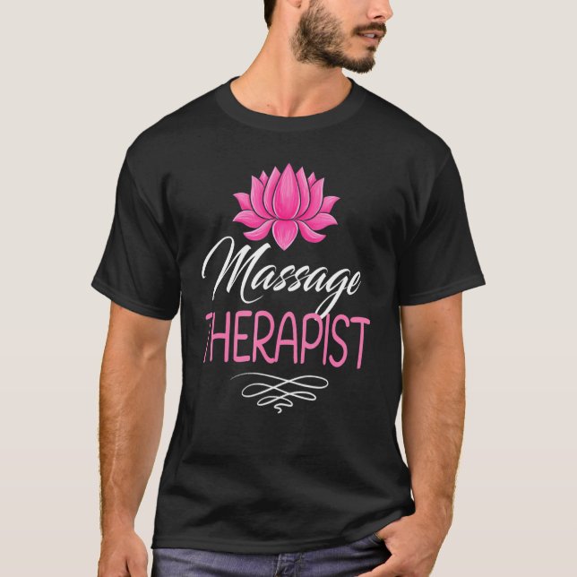 Massage Therapist Spa Massage Therapy Day Lotus T-Shirt (Front)