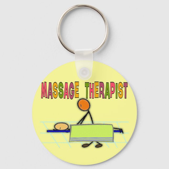 Massage Therapist Stick People Design  Gifts Key Ring (Front)