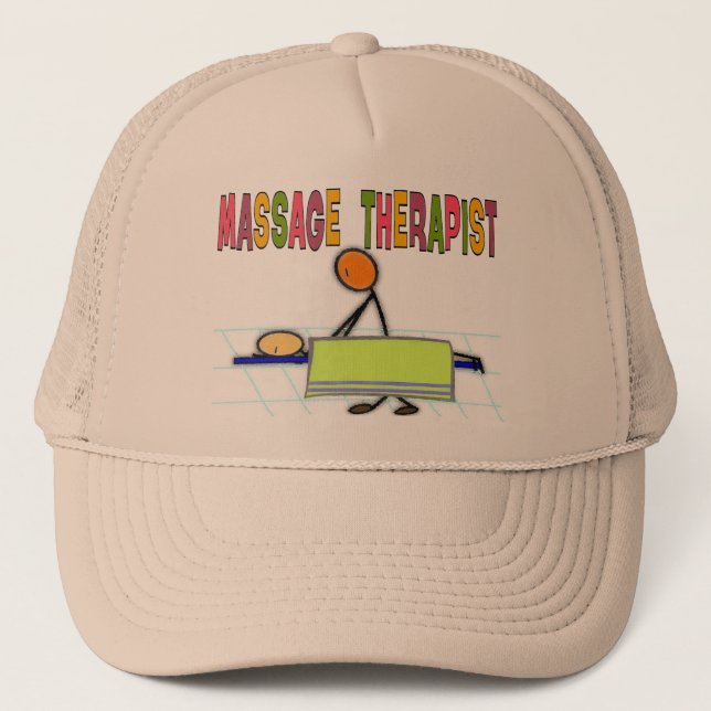 Massage Therapist Stick People Design  Gifts Trucker Hat (Front)