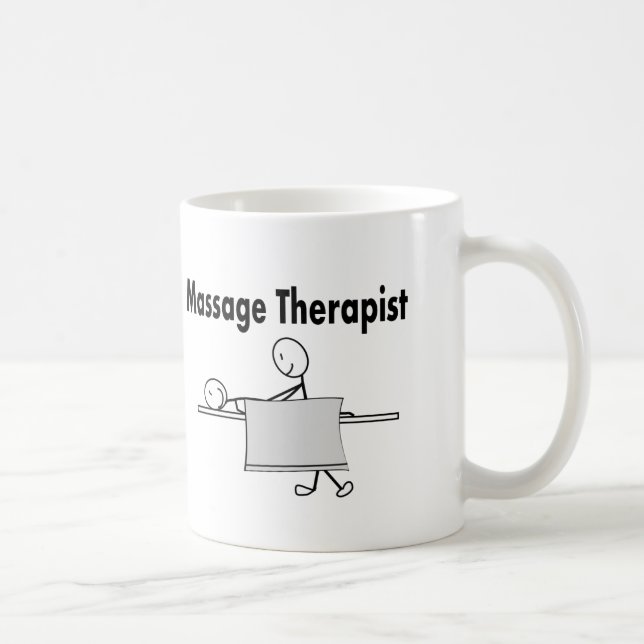 Massage Therapist Stick Person Coffee Mug (Right)