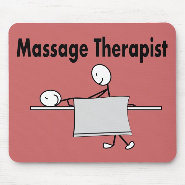 Massage Therapist Stick Person Mouse Pad (Front)