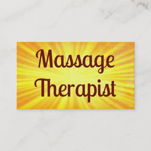 Massage Therapist Sunshine Business Card (Front)
