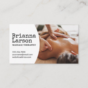 Massage Therapist   Woman Getting Back Massage Business Card