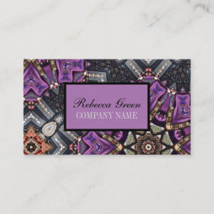 massage therapist Yoga Purple bohemian Business Card