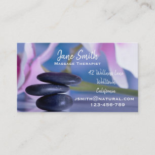 Massage Therapist zen stones Business Card