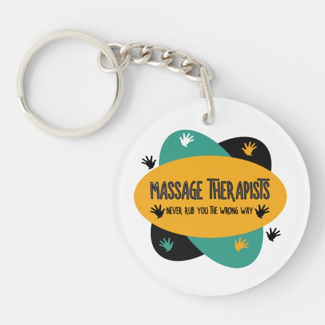 Massage Therapists Hands Rub Colourful  Key Ring (Front)