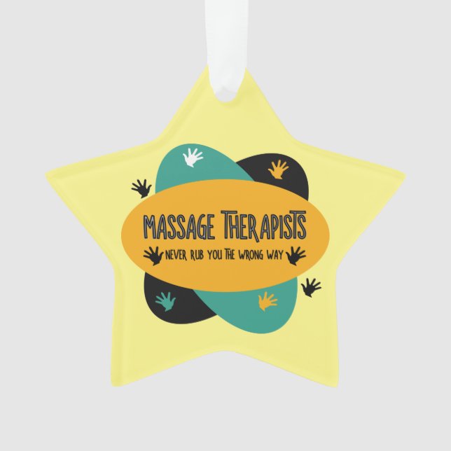Massage Therapists Hands Rub Colourful  Ornament (Front)