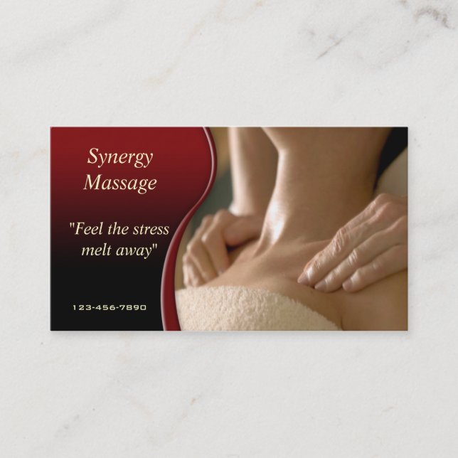 Massage Therapy business card (Front)