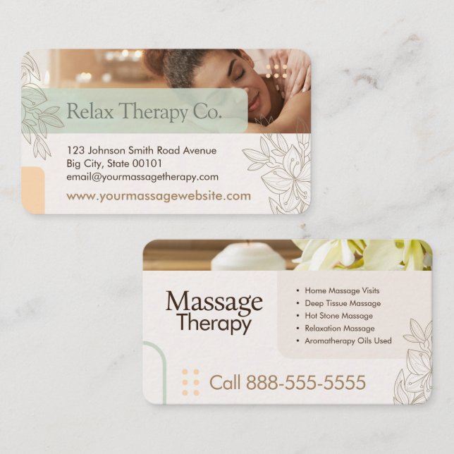 Massage Therapy Business Card (Front/Back)