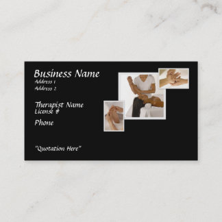 Massage Therapy Business Card, black background Business Card