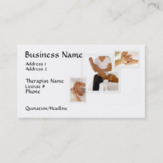 Massage Therapy Business Card, white background Business Card