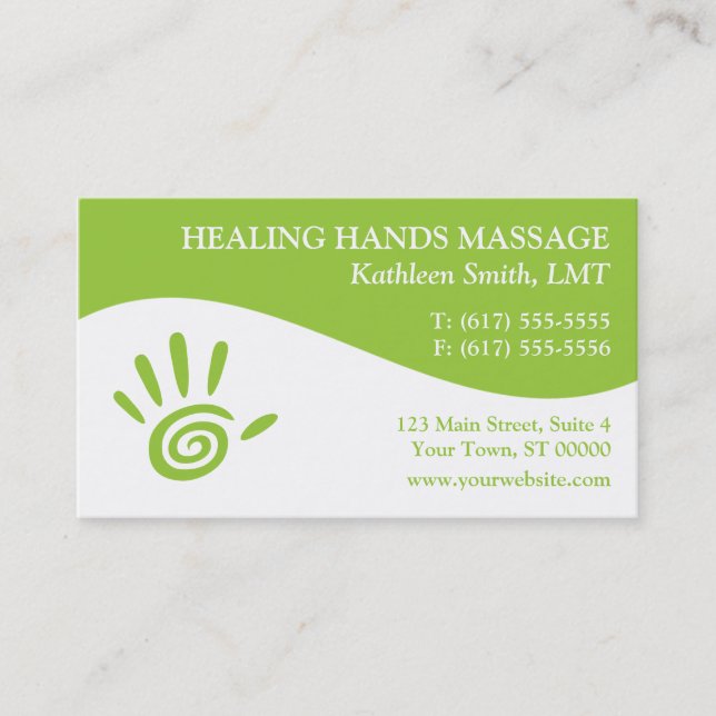 Massage Therapy Business Cards (Front)