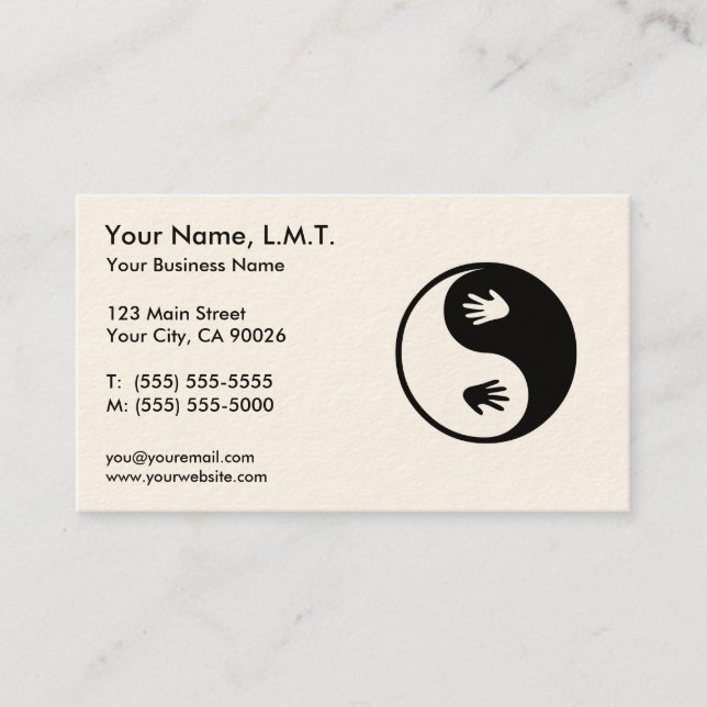 Massage Therapy Business Cards (Front)