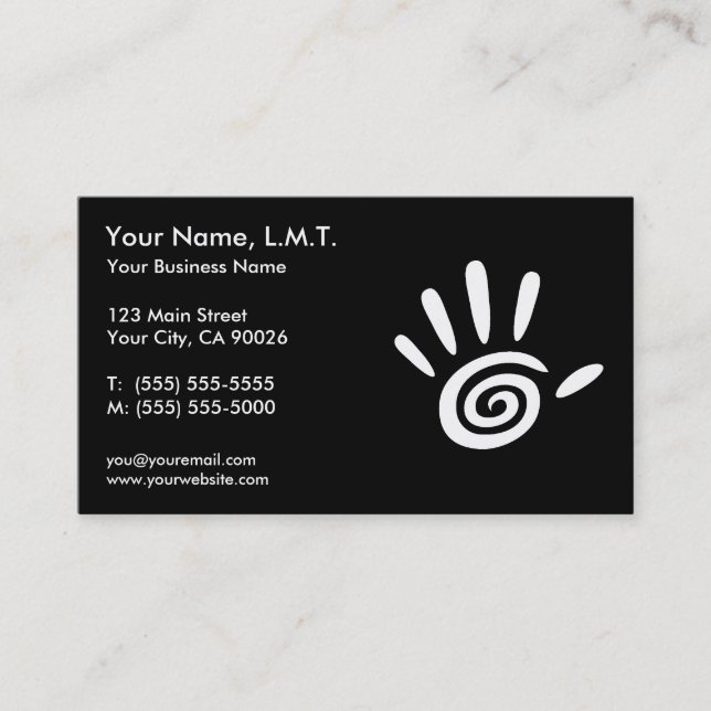 Massage Therapy Business Cards (Front)