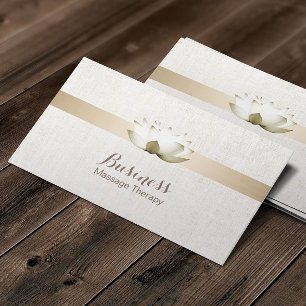 Massage Therapy Elegant Lotus Flowers Salon Spa Business Card