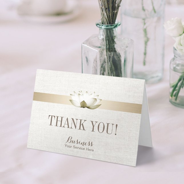 Massage Therapy Elegant Lotus Salon SPA Thank You Card (Creator Uploaded)