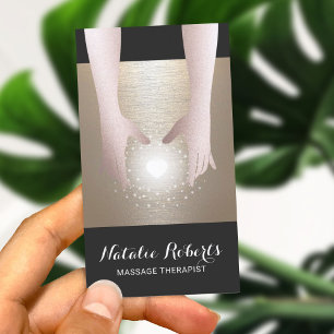 Massage Therapy Gold Reiki Energy Healing SPA Business Card