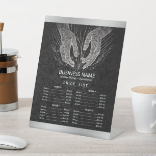 Massage Therapy Healing Hand Energy Spa Price List Pedestal Sign