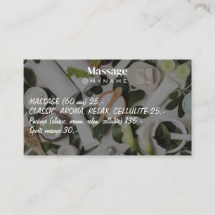 Massage Therapy Healing Hands Botanical Health Spa Business Card
