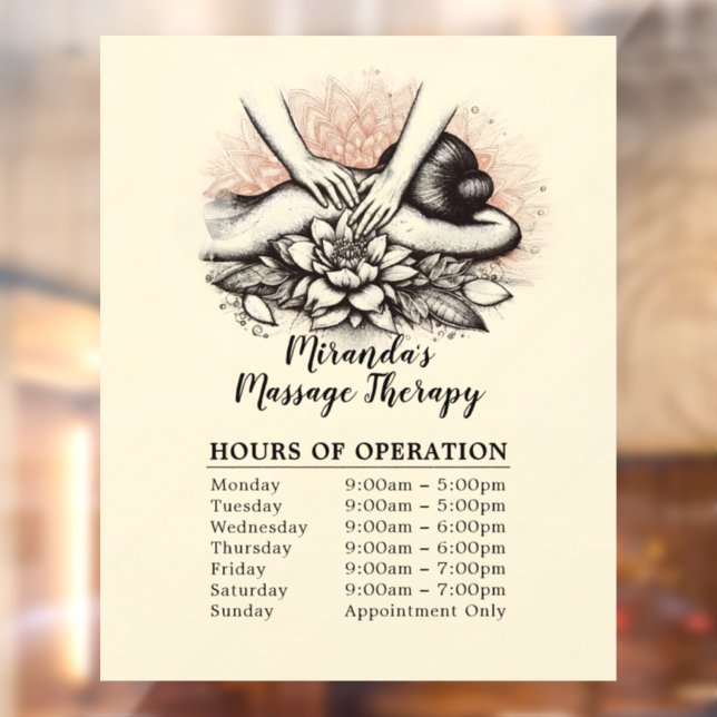Massage Therapy Healing Hands Energy Opening Hours (Sheet 2)