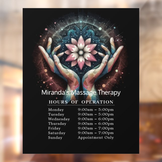 Massage Therapy Healing Hands Energy Opening Hours (Sheet 2)