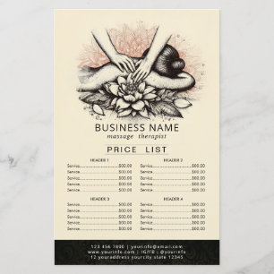 Massage Therapy Healing Hands Energy Spa Price Lis Flyer