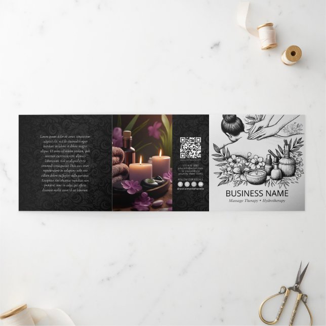 Massage Therapy Healing Hands Energy Spa Trifold (Outside)