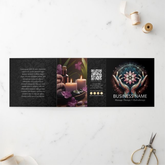 Massage Therapy Healing Hands Energy Spa Trifold (Outside)