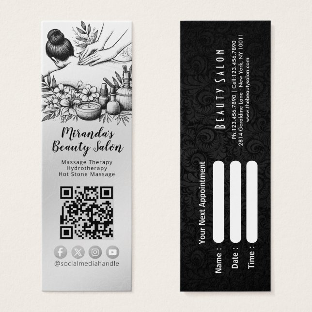 Massage Therapy Healing Hands Energy Spa Wellness (Front & Back)