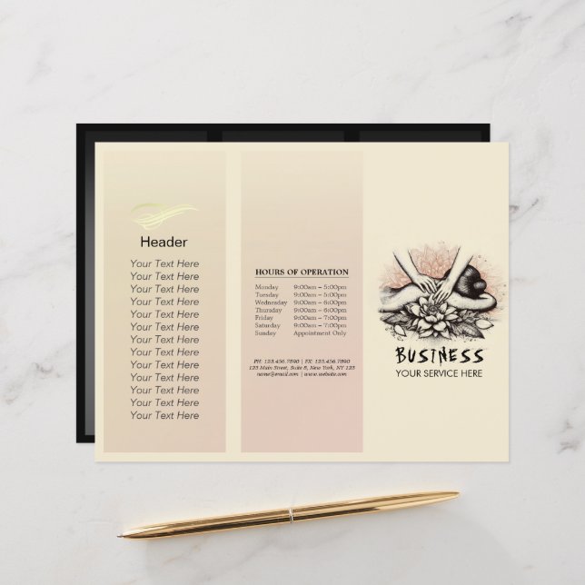 Massage Therapy Healing Hands Energy Spa Wellness (Front/Back In Situ)