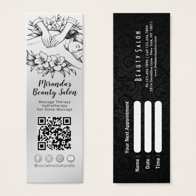 Massage Therapy Healing Hands Energy Spa Wellness (Front & Back)