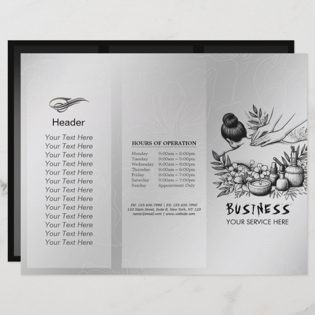 Massage Therapy Healing Hands Energy Spa Wellness (Front/Back)