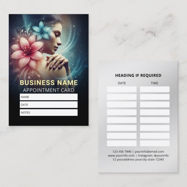 Massage Therapy Healing Hands Energy Spa Wellness Appointment Card (Front/Back)
