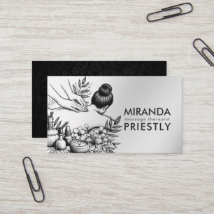 Massage Therapy Healing Hands Energy Spa Wellness Business Card